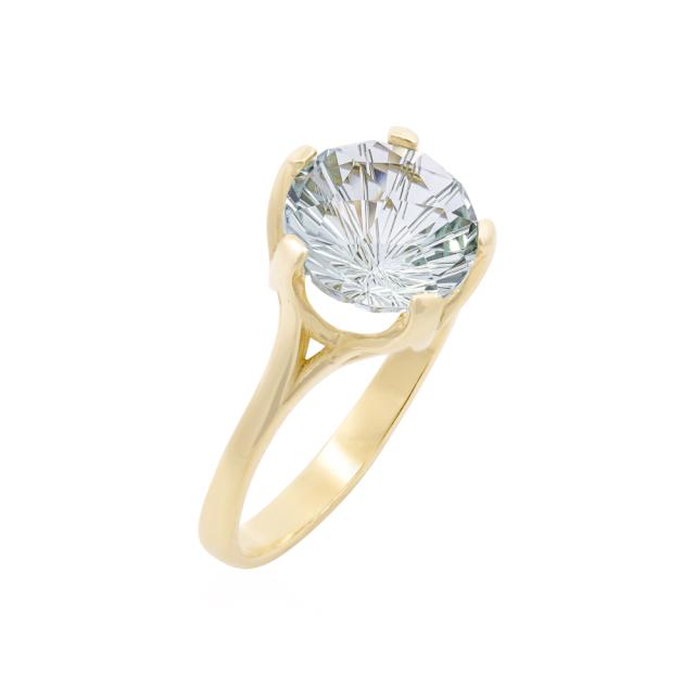 Brilliant Cut Green Amethyst Ring  