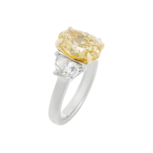 Fancy Diamond Three Stone Ring 